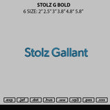 Stolz G Bold Embroidery File 6 sizes