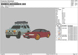 2 Cars 0512 Embroidery File 6 sizes