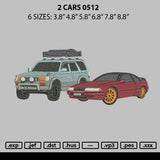 2 Cars 0512 Embroidery File 6 sizes