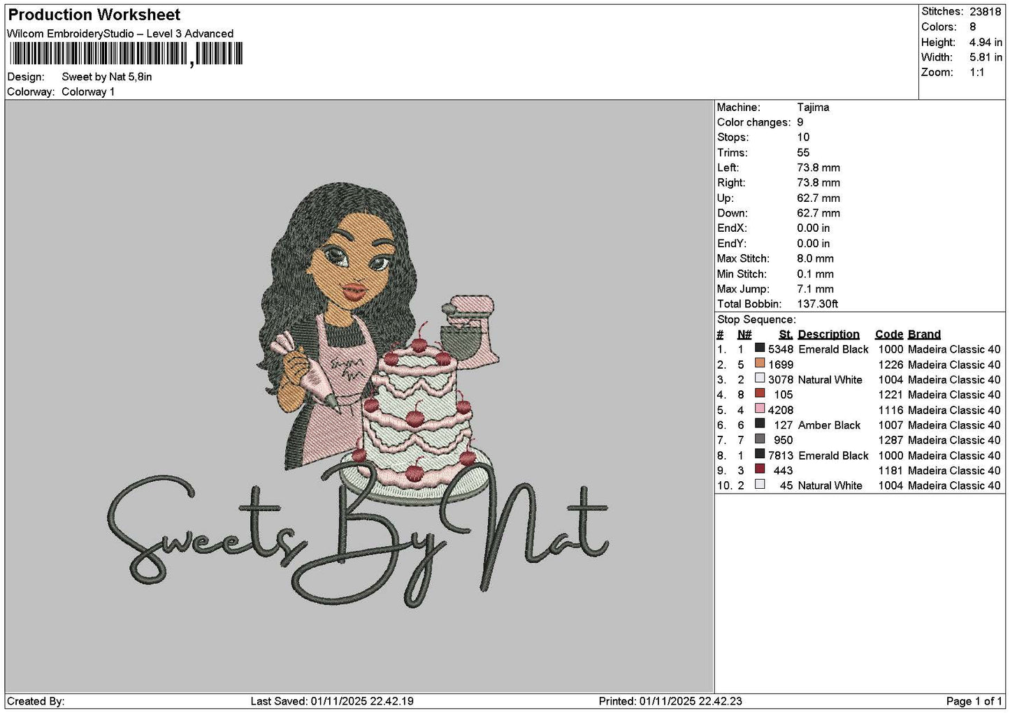 Sweetsbytext Embroidery File 6 sizes