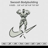 Swoosh Bodybuilding Embroidery File 6 size