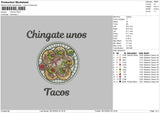 Tacostext Embroidery File 6 sizes