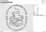 TAKEOUT COFFES Embroidery File 6 size