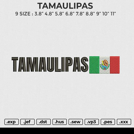 TAMAULIPAS Embroidery File 6 size