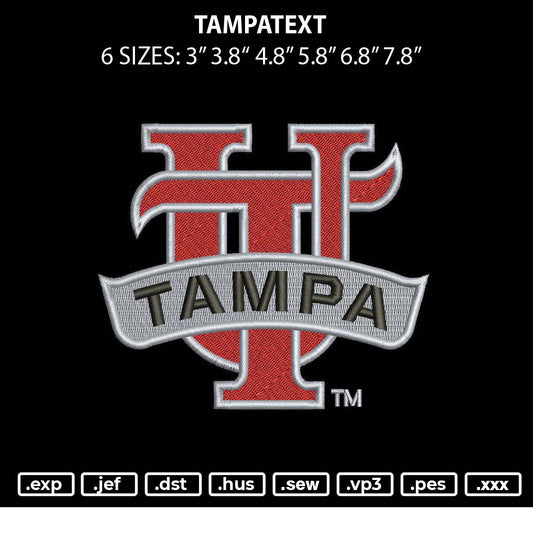 Tampatext Embroidery File 6 sizes