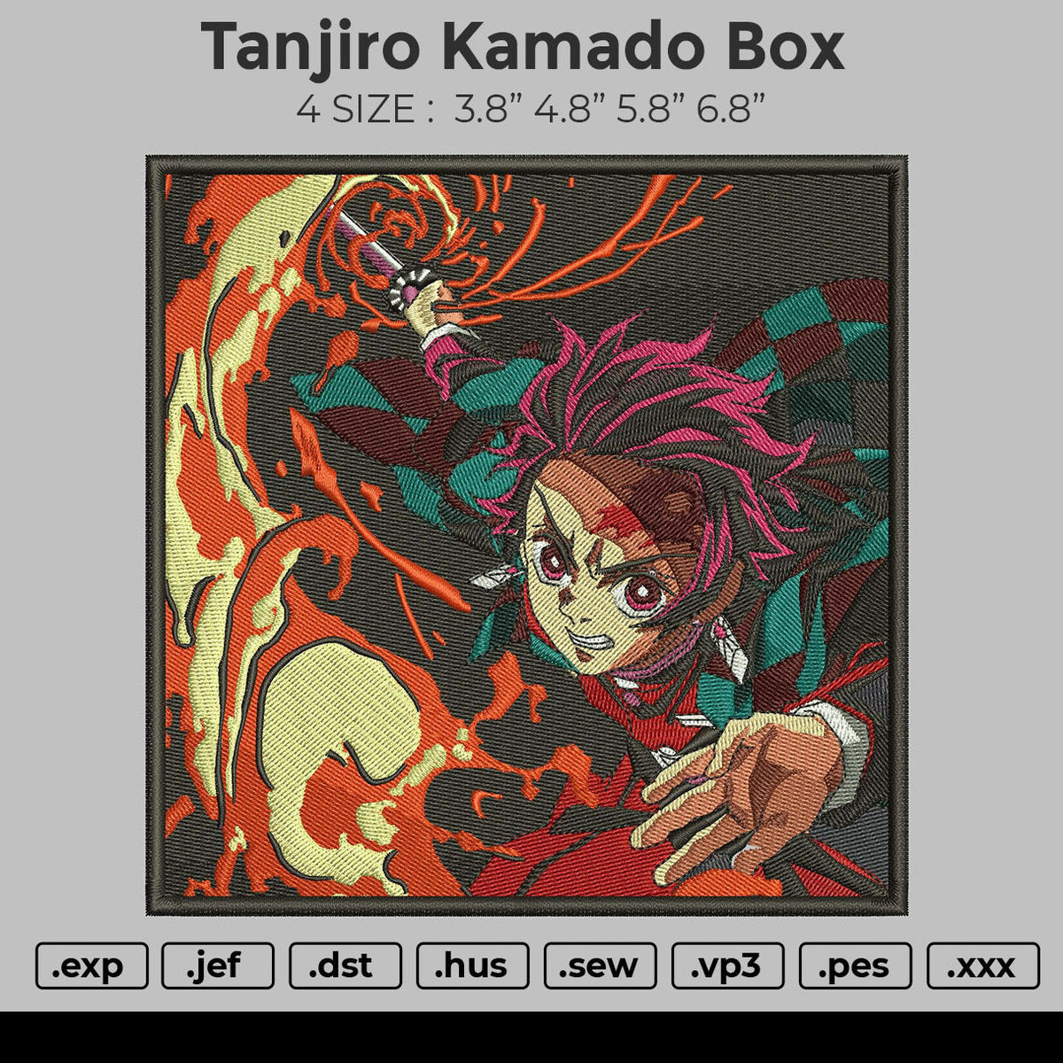 Tanjiro Kamado Box Embroidery