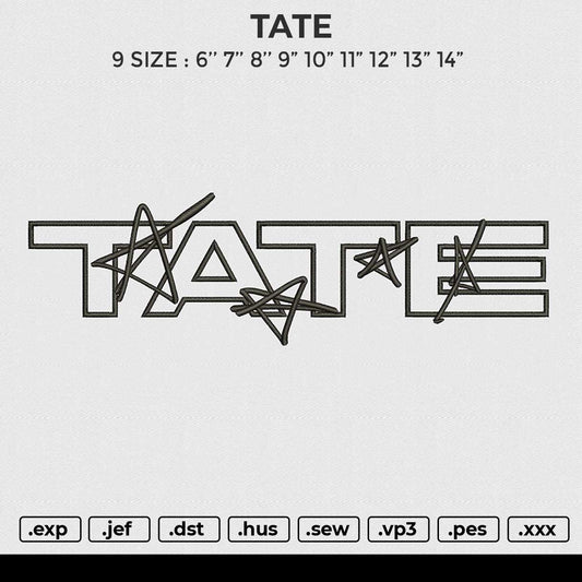 TATE Embroidery File 4 size