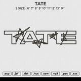 TATE Embroidery File 4 size