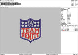 Teamtext 0702 Embroidery File 6 sizes
