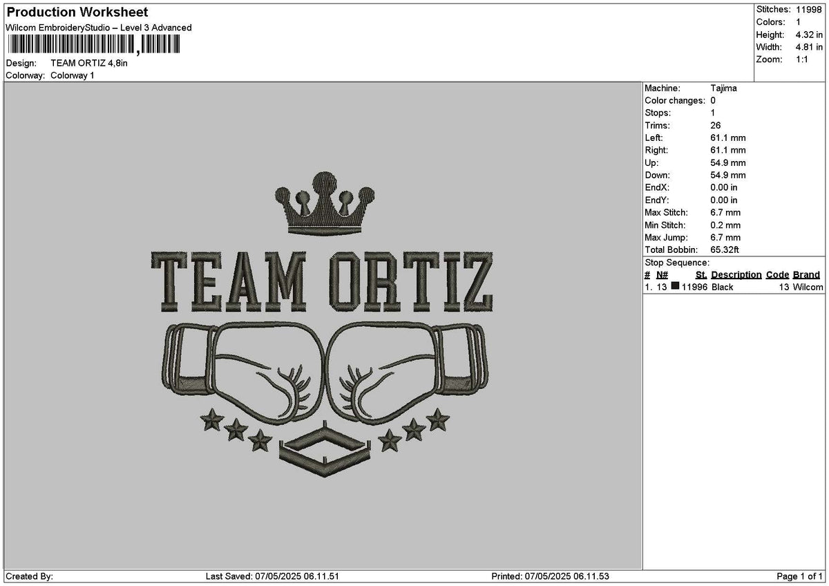 Ortiztext Embroidery File 6 sizes