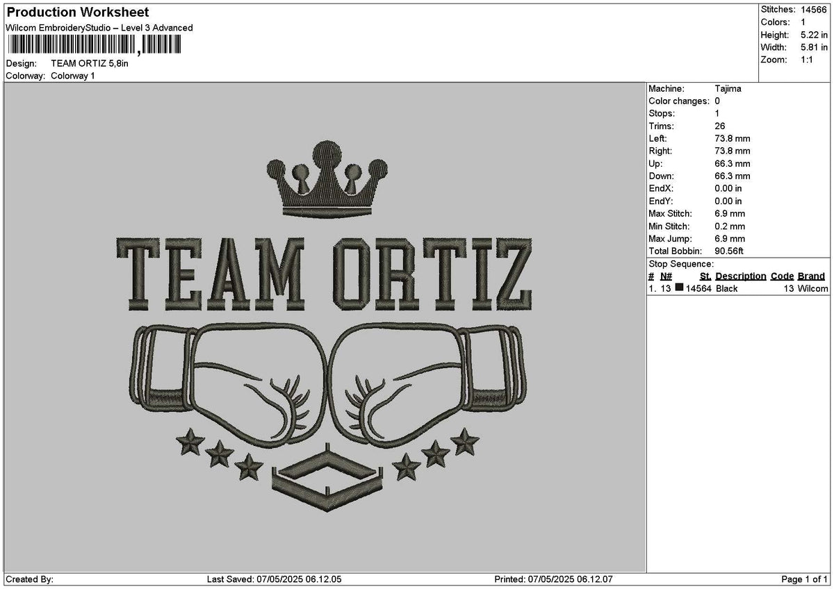 Ortiztext Embroidery File 6 sizes