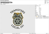 TEAMSTERS 251 Embroidery File 6 size