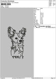 Dog Ted Outline Embroidery File 6 sizes