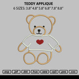 Teddy Applique Embroidery File 6 sizes