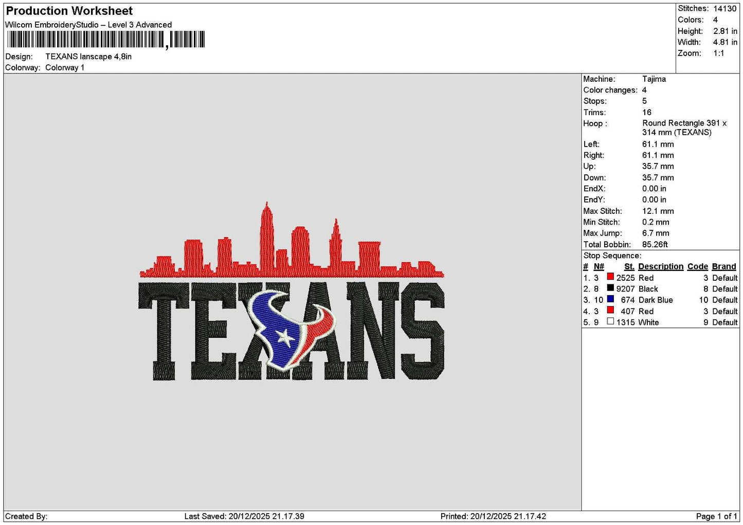 Texanstext Embroidery File 6 sizes