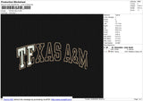 TEXAS A&m Embroidery File 6 size
