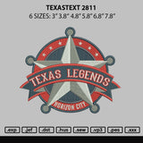 Texastext 2811 Embroidery File 6 sizes