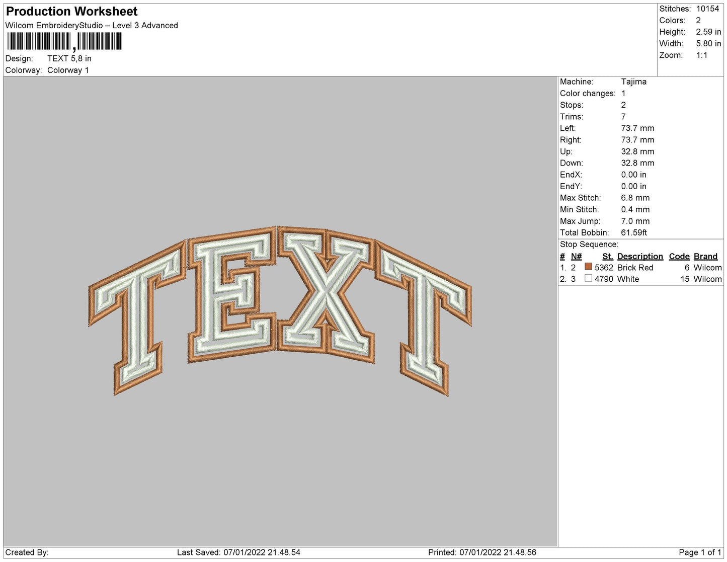 Text Embroidery