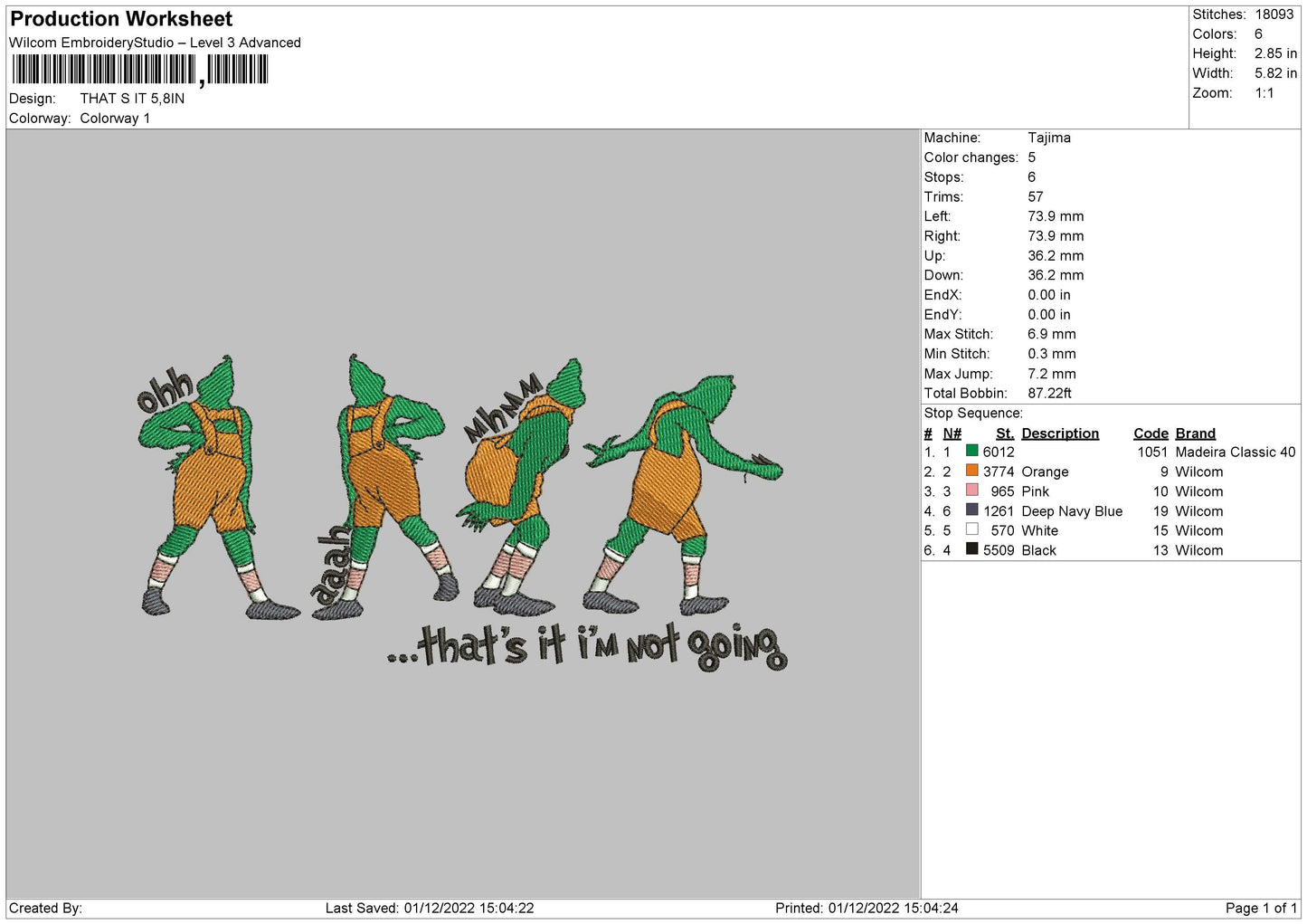 GRINCH NOT GOING Embroidery File 6 sizes