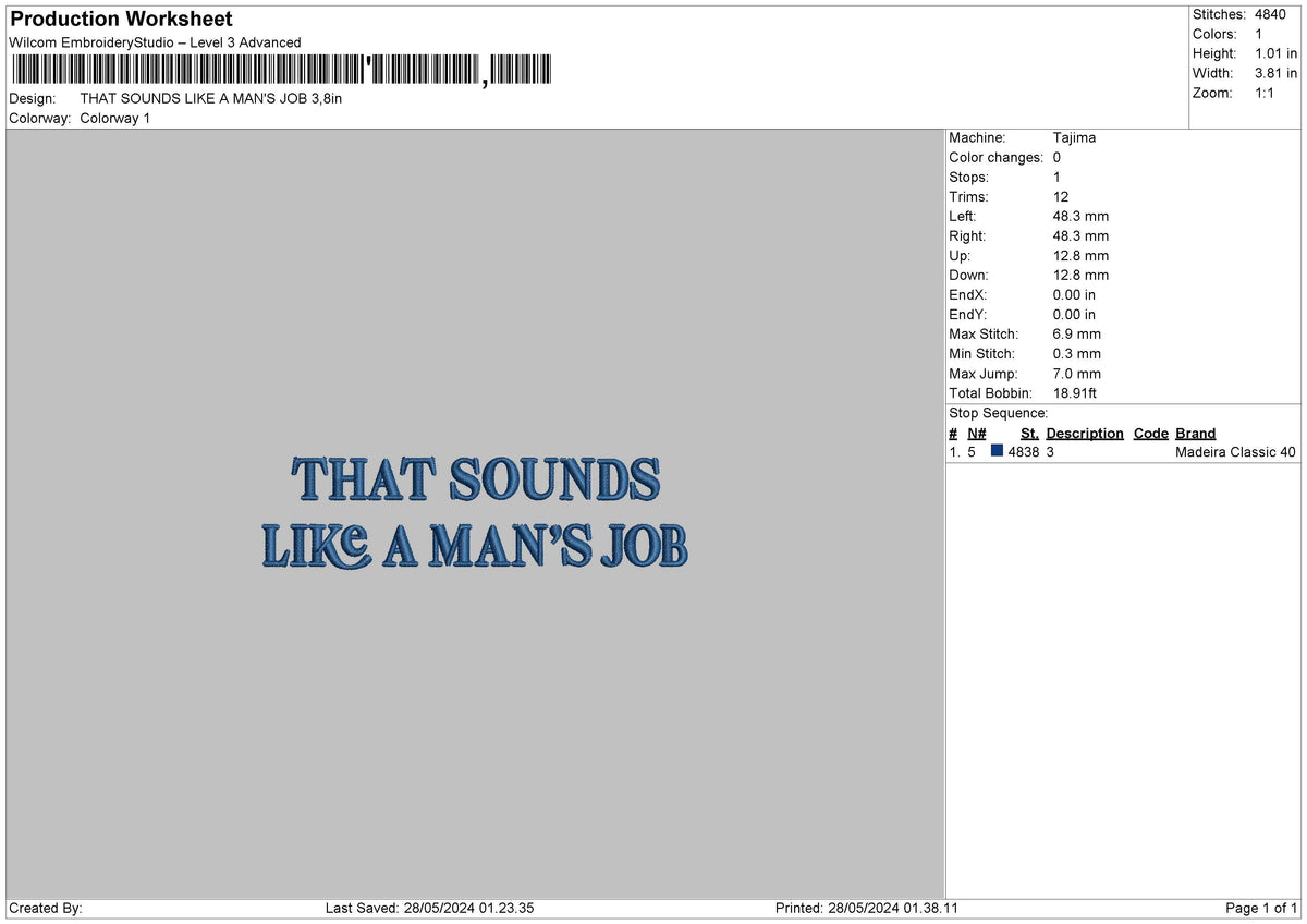 Soundstext Embroidery File 6 sizes