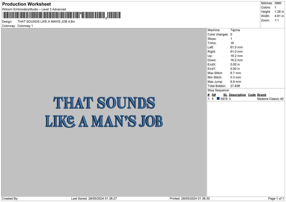 Soundstext Embroidery File 6 sizes