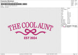 THE COOL AUNT 300125 Embroidery File 6 sizes