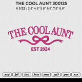 THE COOL AUNT 300125 Embroidery File 6 sizes