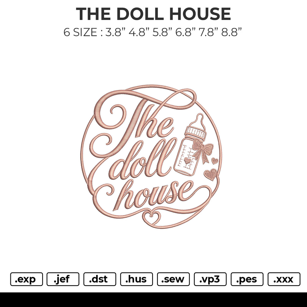 THE DOLL HOUSE Embroidery File 6 size
