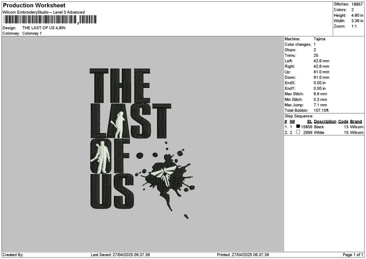 Thelasttext Embroidery File 6 sizes