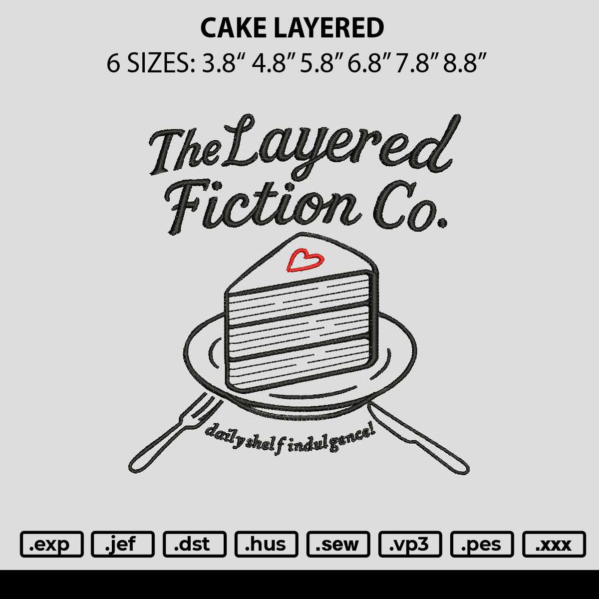 Cake Layered Embroidery File 6 sizes