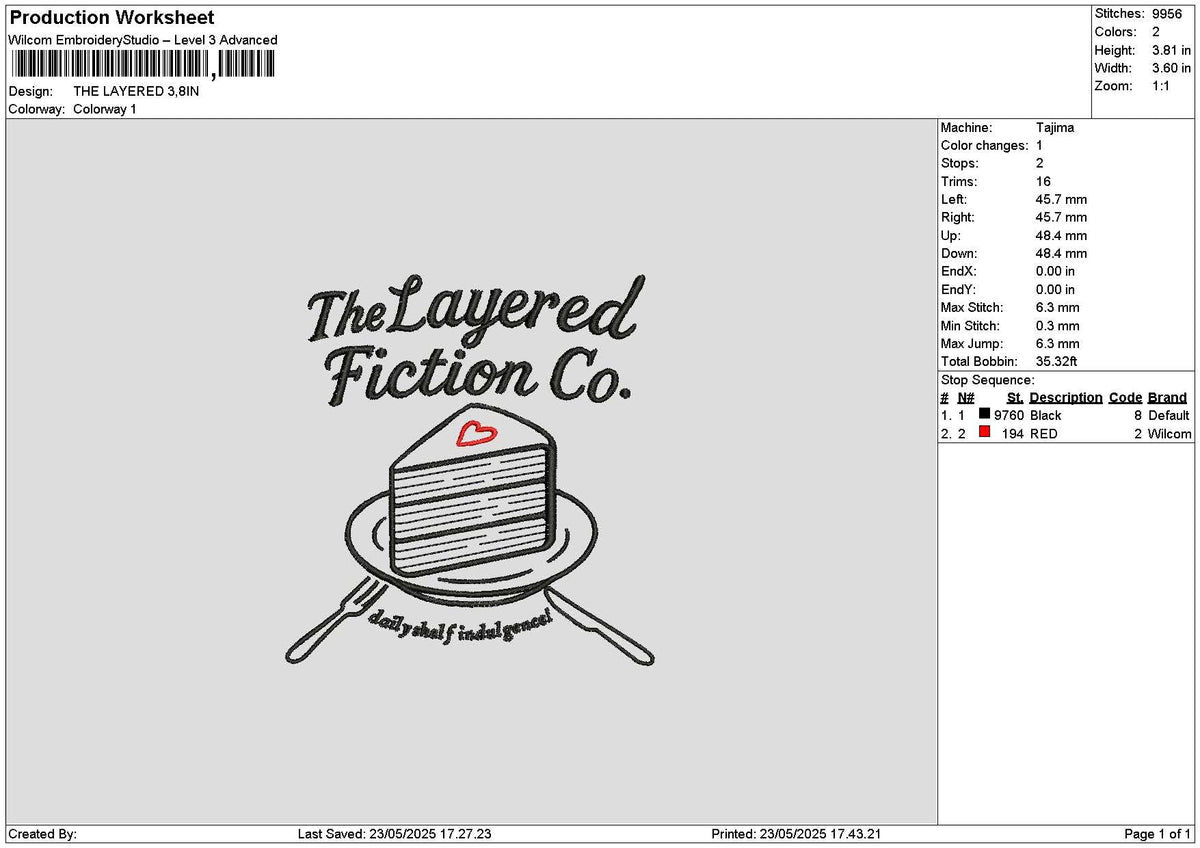 Cake Layered Embroidery File 6 sizes