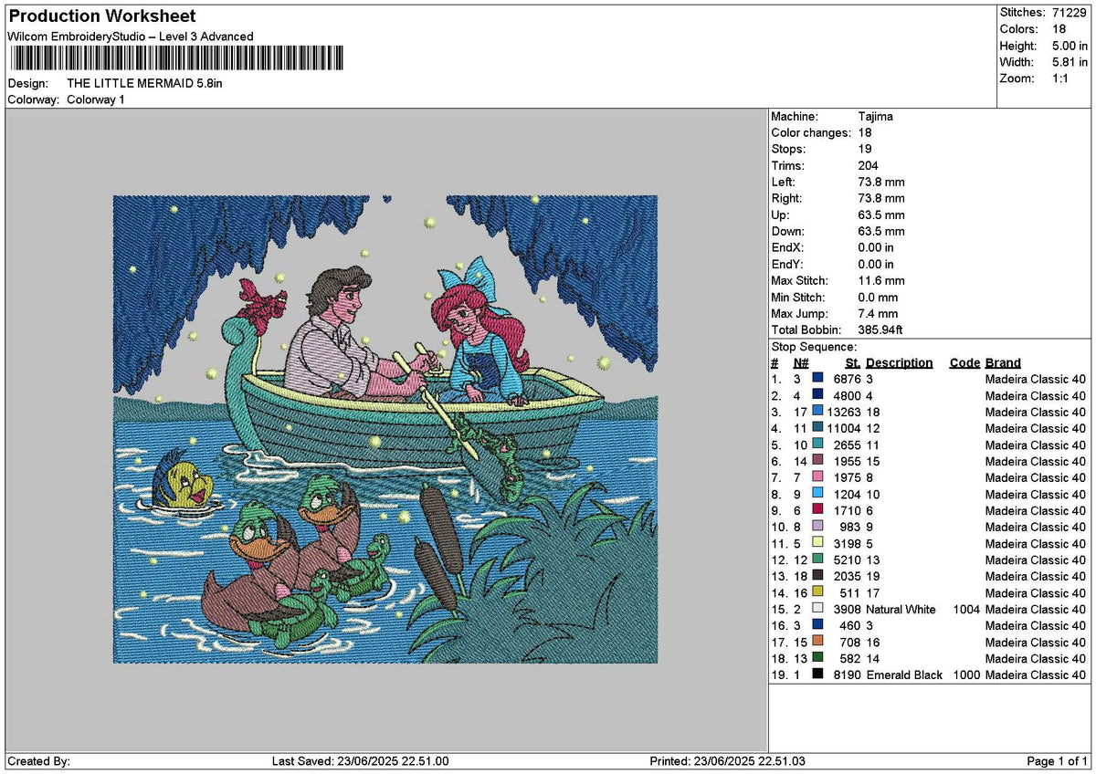 Ariel2306 Square Embroidery File 6 sizes