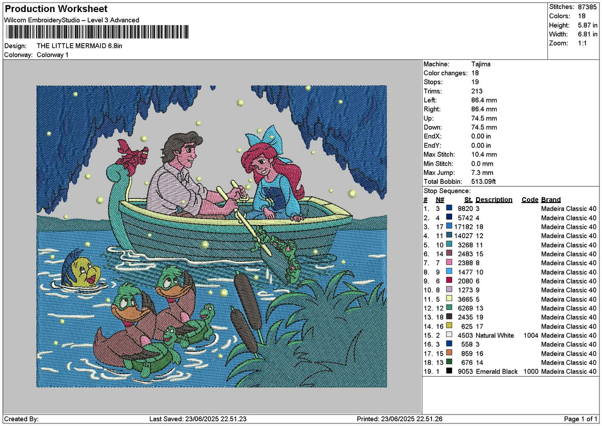 Ariel2306 Square Embroidery File 6 sizes