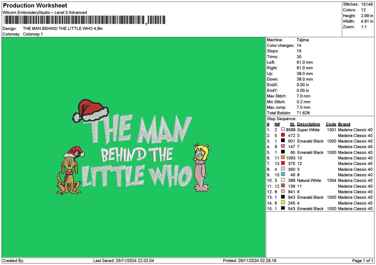 Mantext 02 Embroidery File 6 sizes