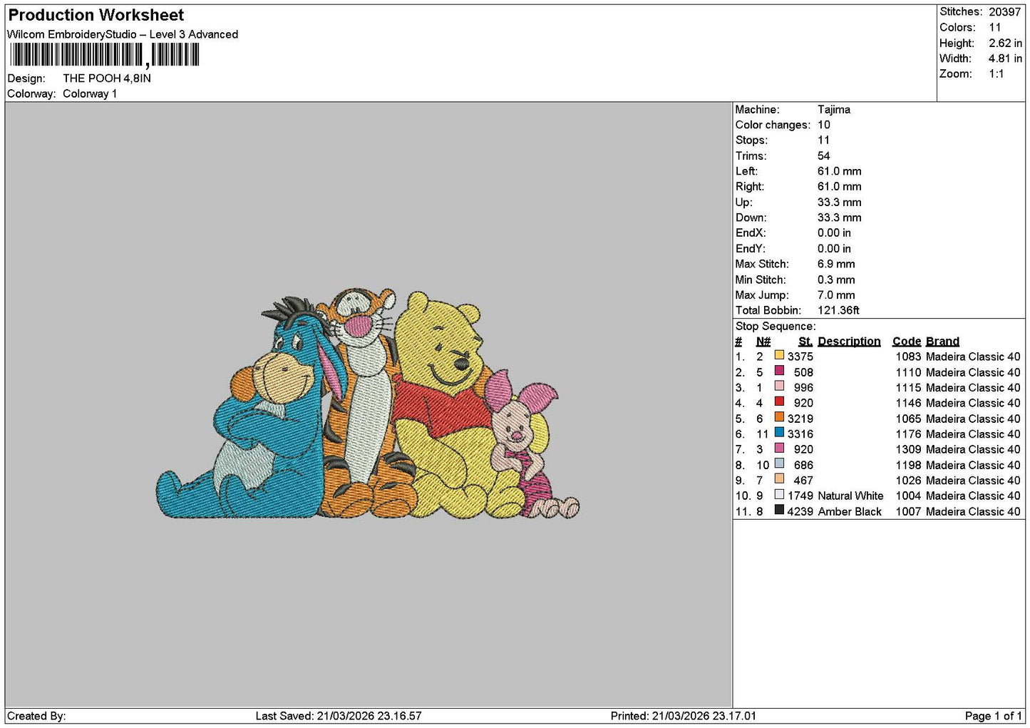 Pooh2103a Embroidery File 6 sizes