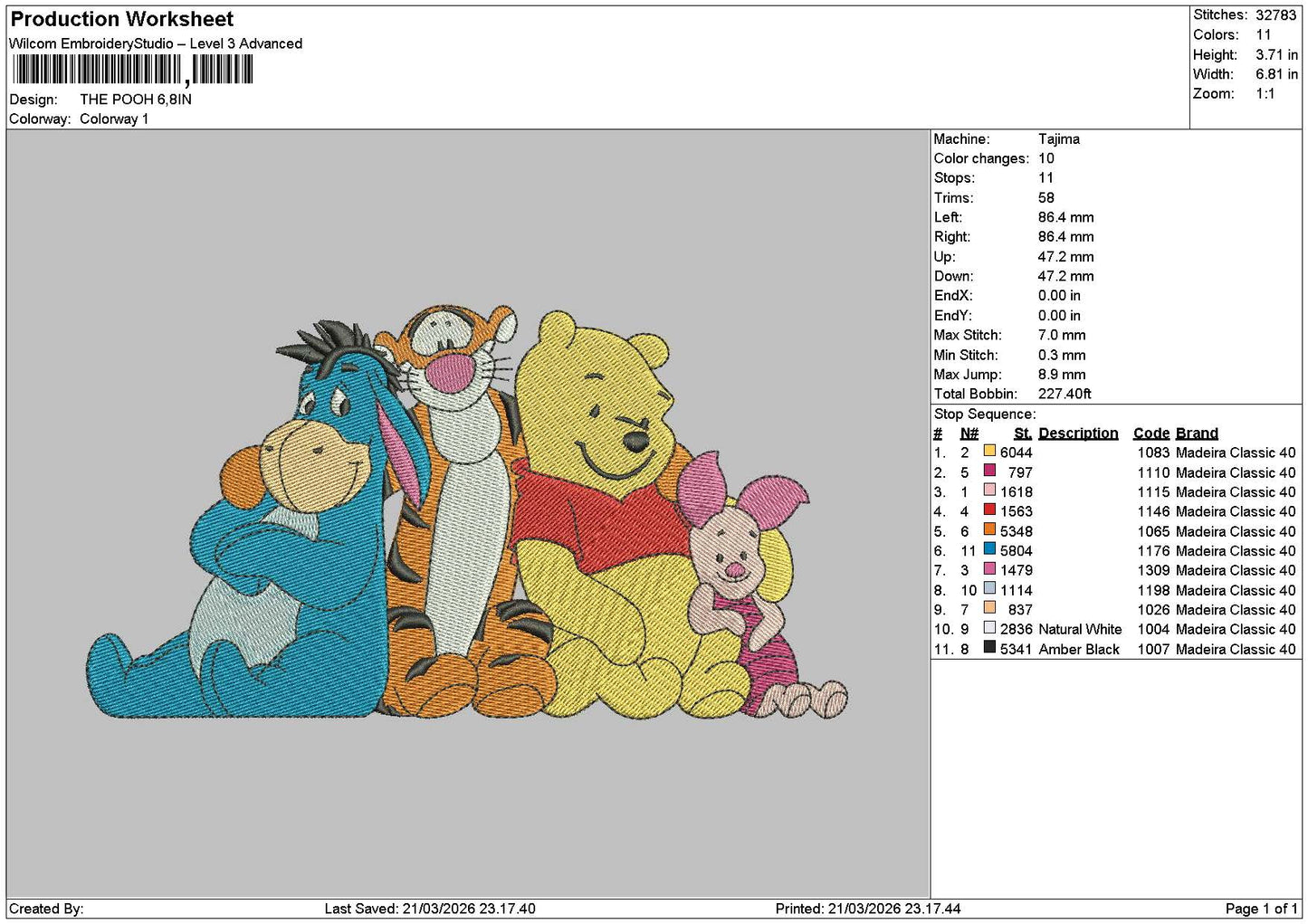 Pooh2103a Embroidery File 6 sizes
