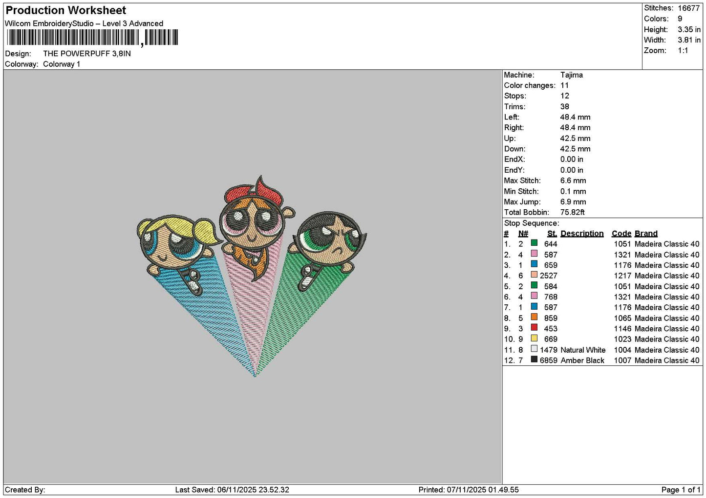 Power G 0711 Embroidery File 6 sizes