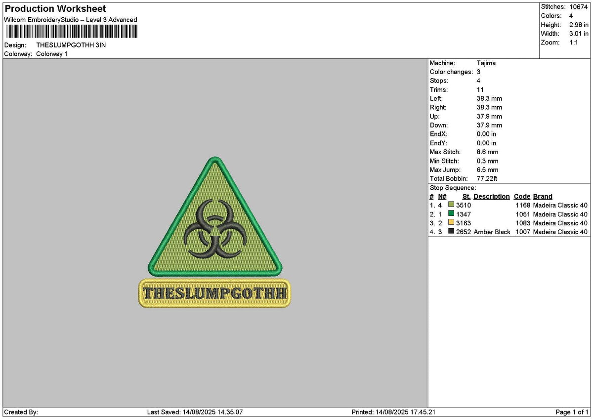 Theslumptext Embroidery File 6 sizes