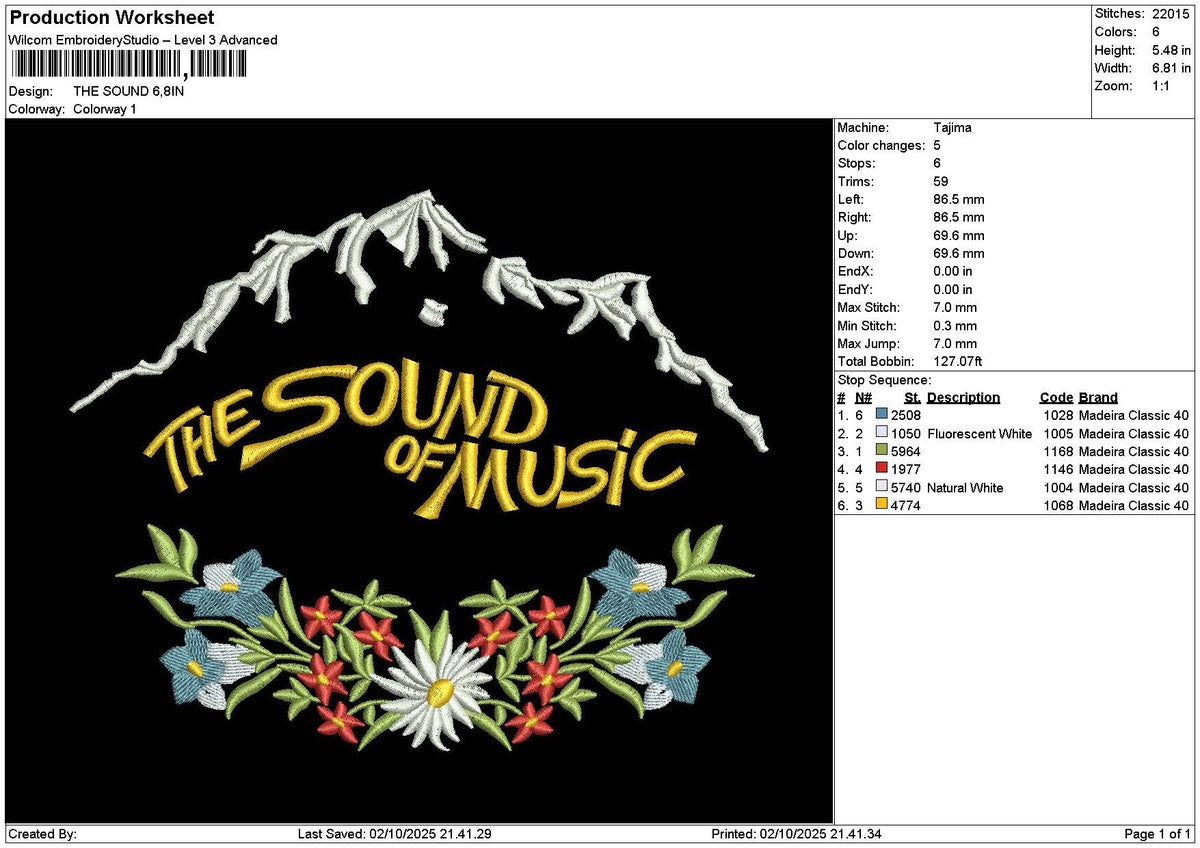 Soundtext 01 Embroidery File 6 sizes