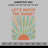Sunsettext 2802 Embroidery File 6 sizes