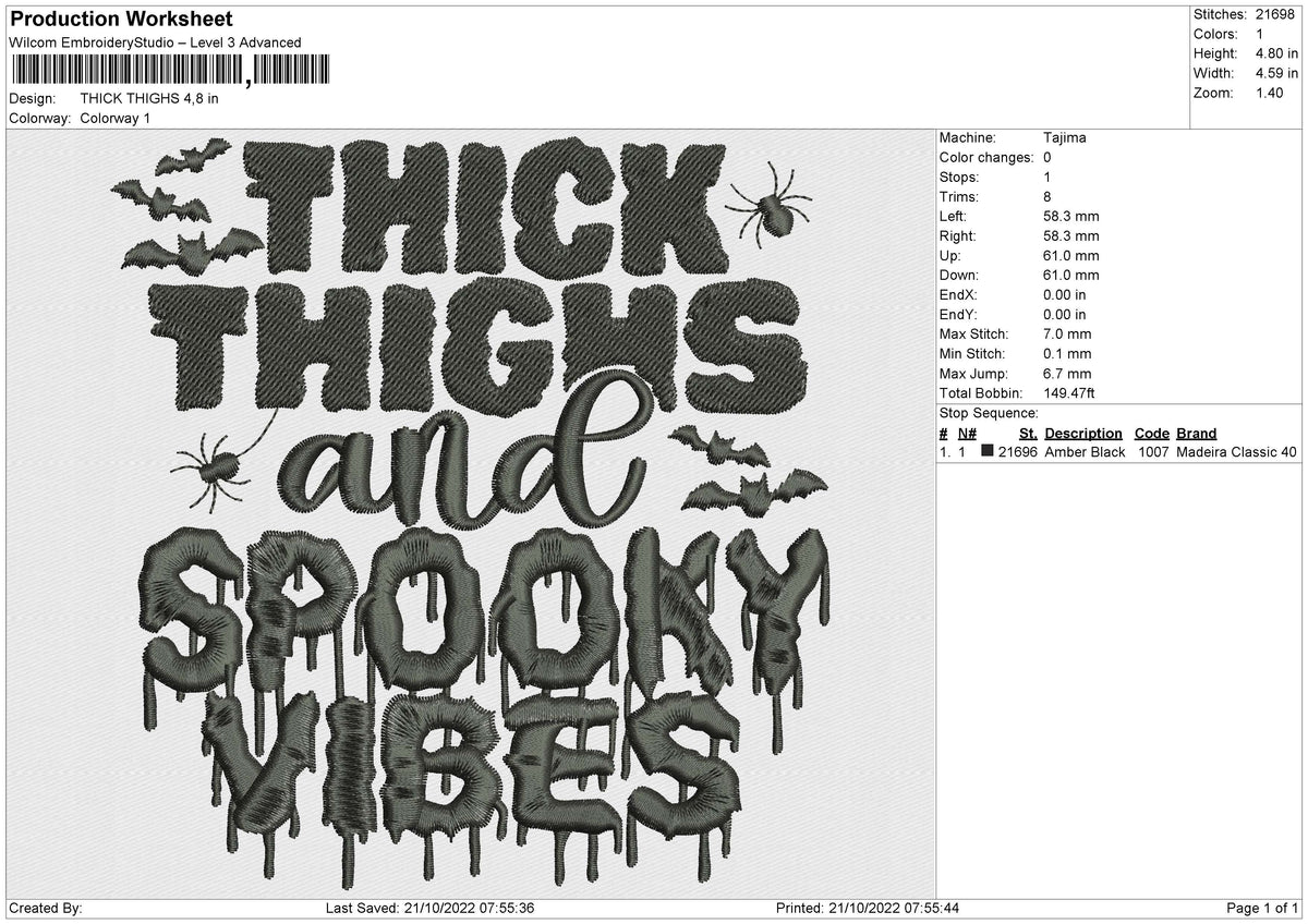 THICK THIGHS Embroidery