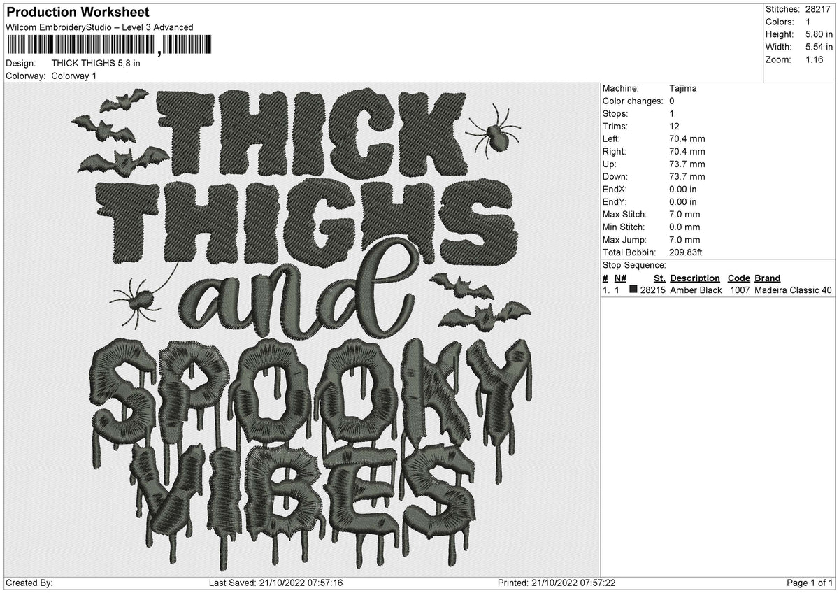 THICK THIGHS Embroidery