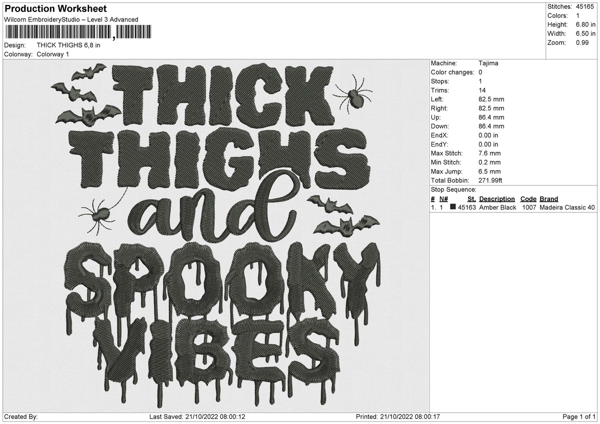 THICK THIGHS Embroidery