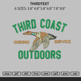Thirdtext Embroidery File 6 sizes