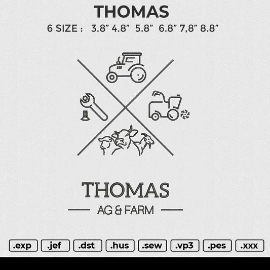 THOMAS Embroidery File 6 size