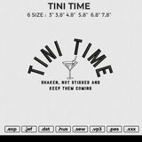 TINI TIME Embroidery File 6 size
