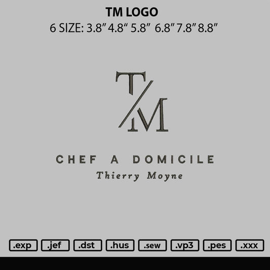 Tm Logo Embroidery File 6 sizes