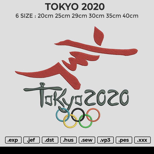 TOKYO 2020 Embroidery File 6 size