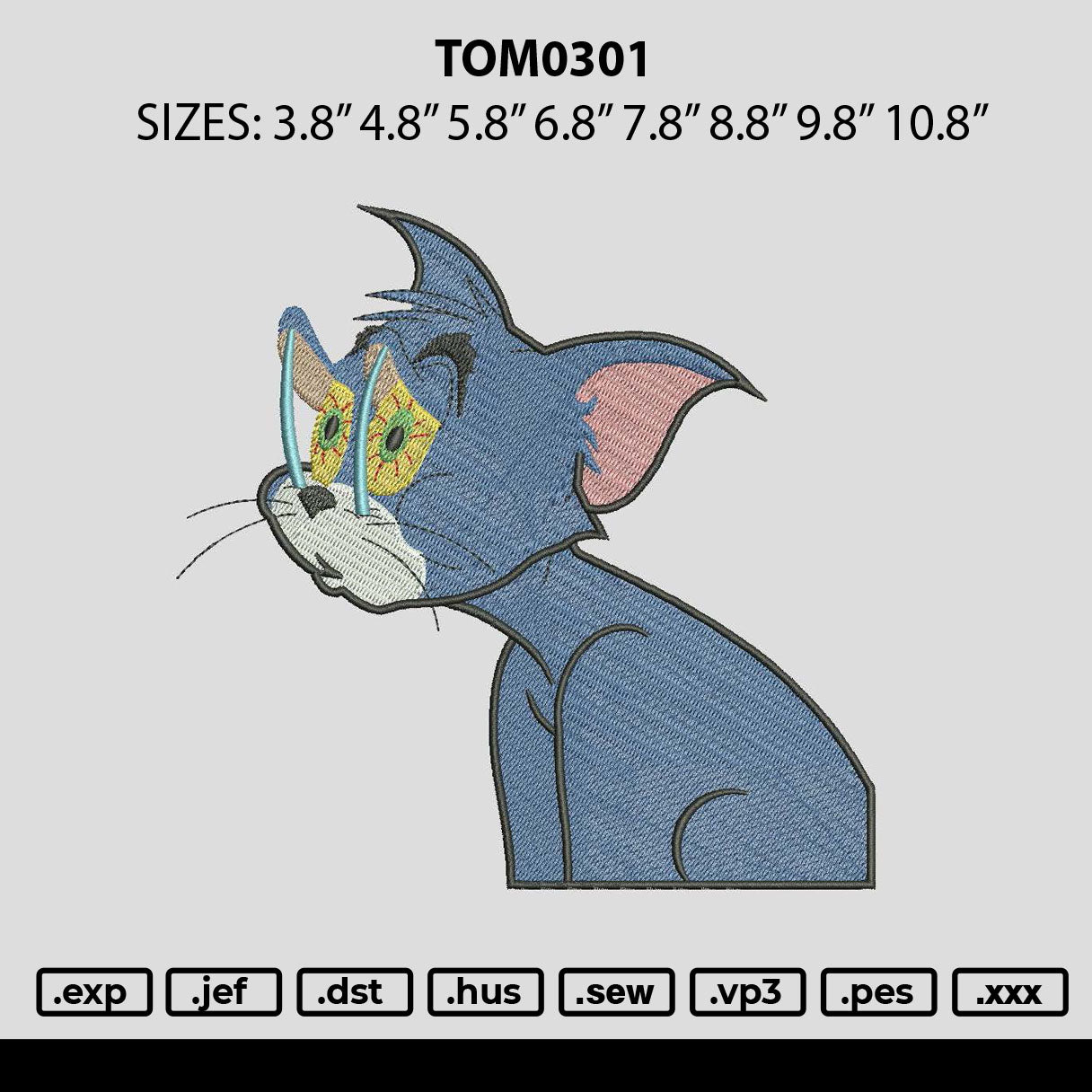 Tom 0301 Embroidery File 6 sizes