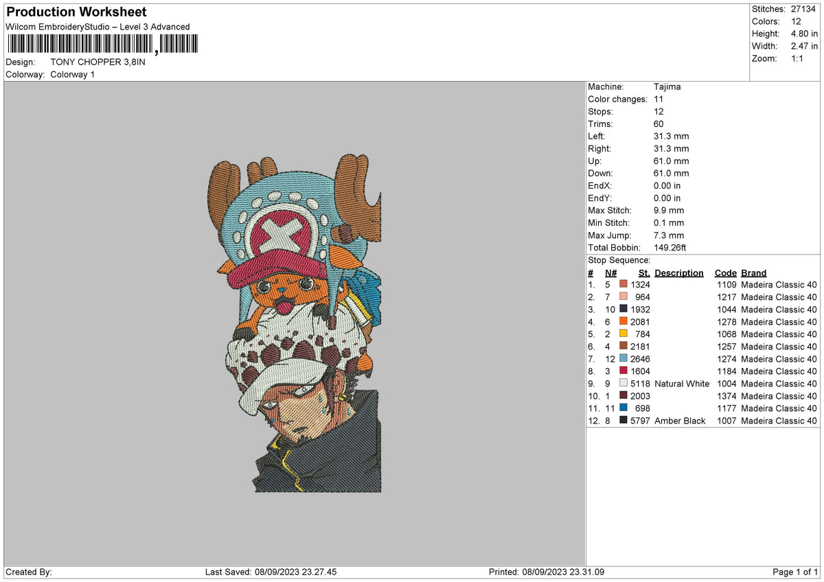Tony C Embroidery File 6 sizes